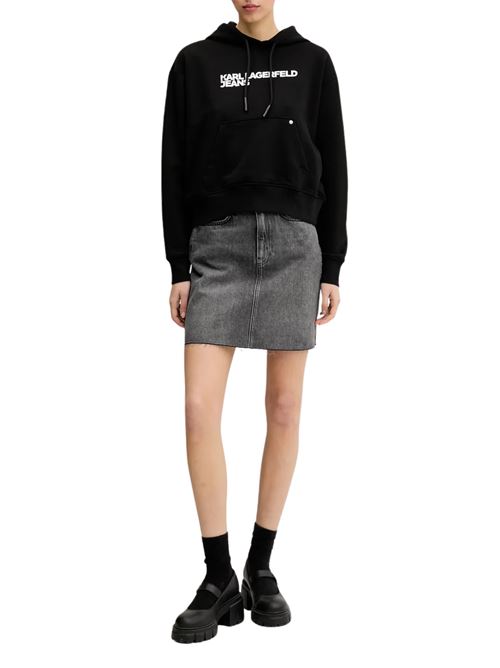 Felpa donna nera in cotone Karl Lagerfeld jeans | A2W20053999
